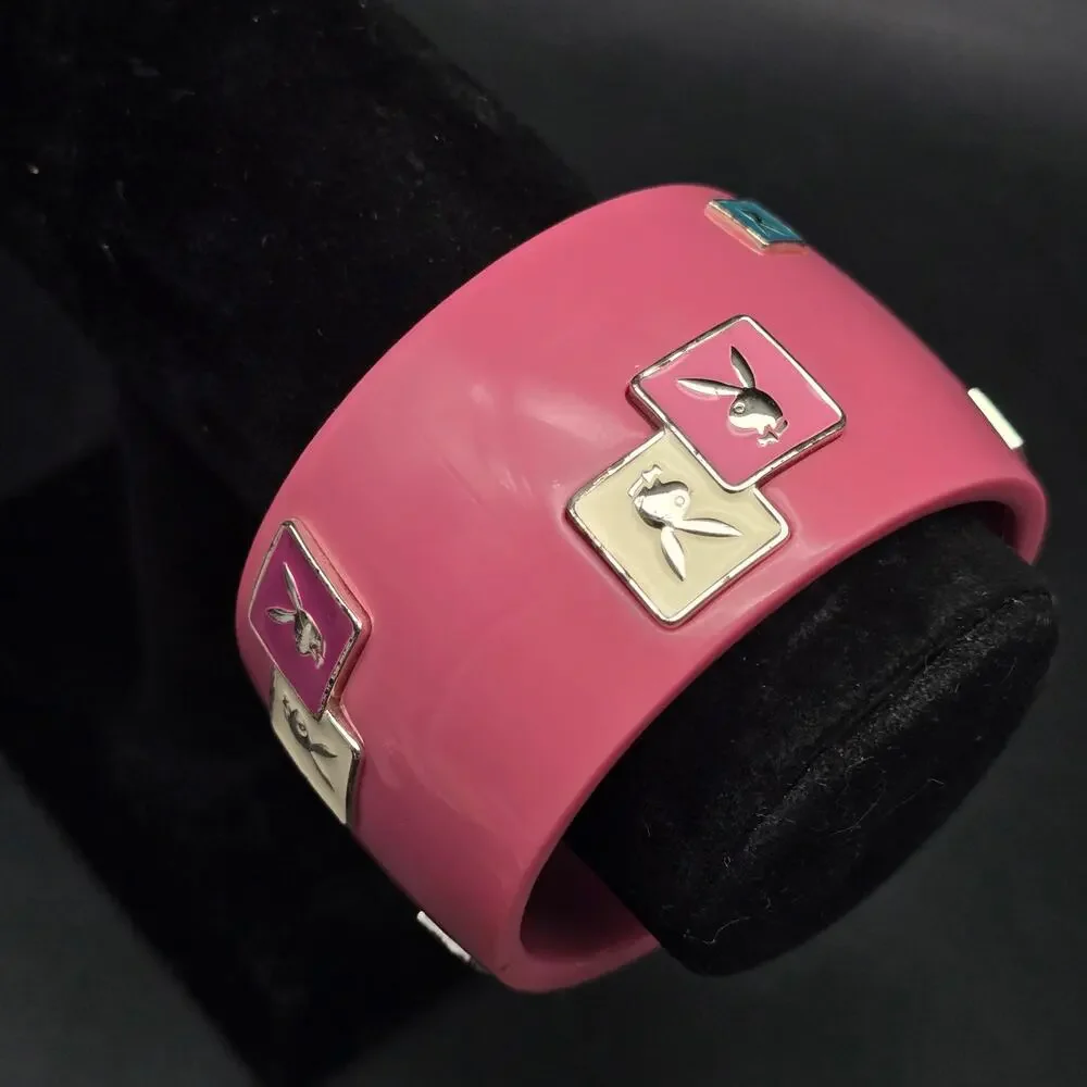 Playboy Bunny Pink Blue White Bangle Bracelet Costume Jewelry